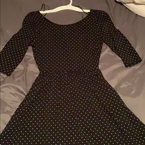 Scooped neck polka dot dress